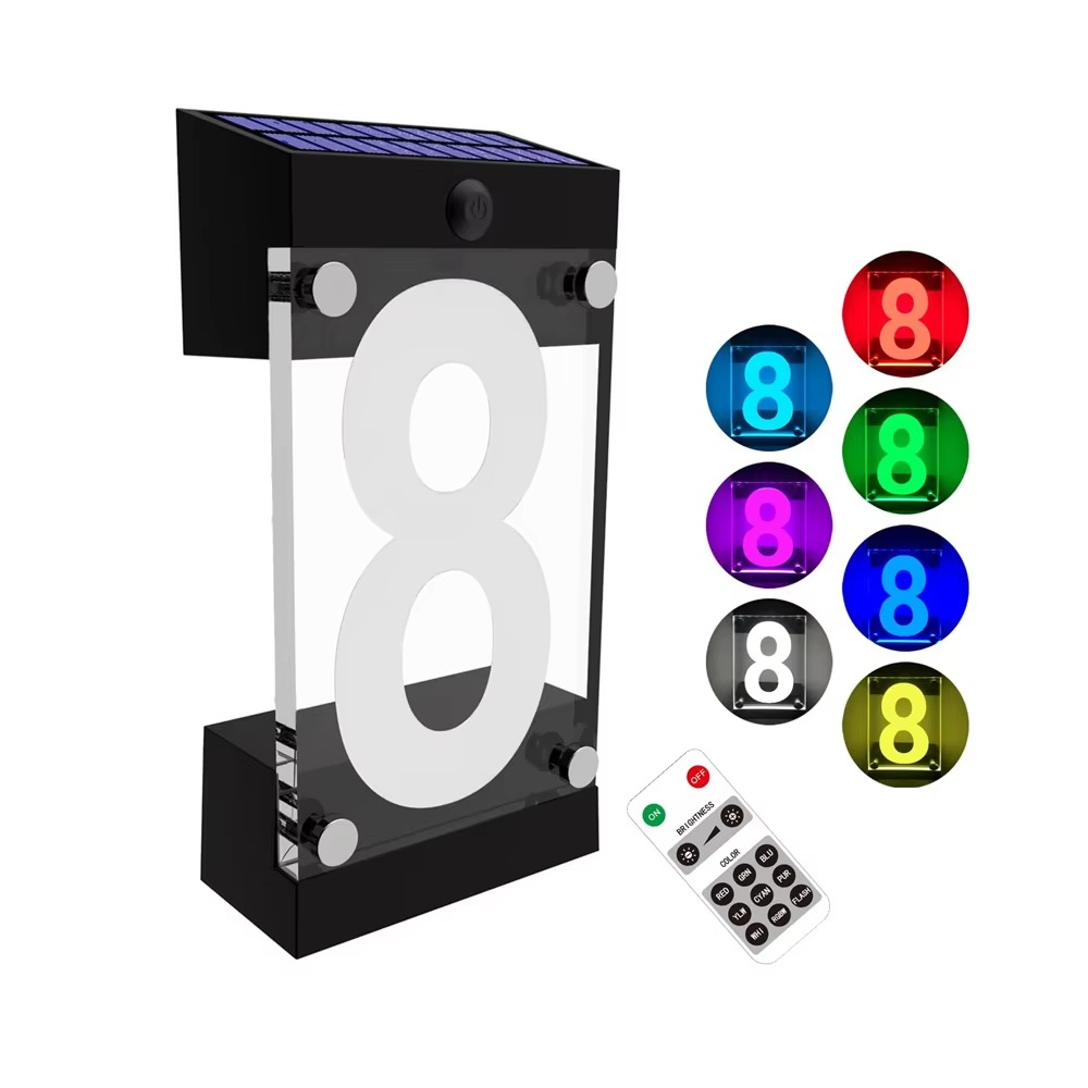 Outdoor Power Number - IP55 방수 태양광 주택 번호 표시판