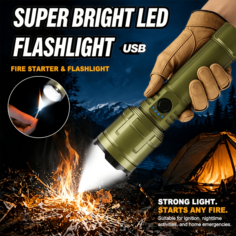 Outdoor Power Bank - 손전등 라이터 & 보조배터리 콤보, 충전식,