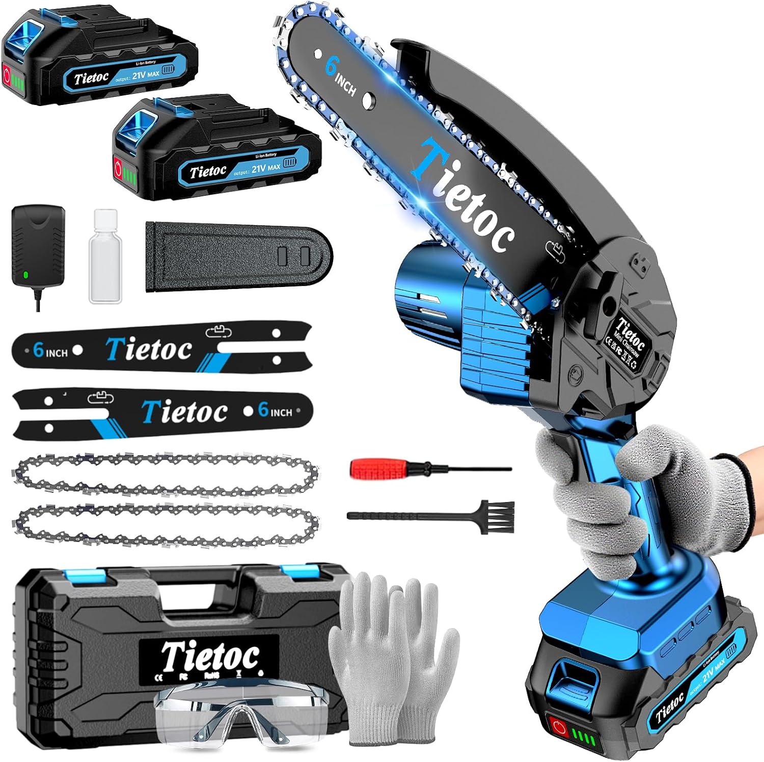 Pole Saw Cordless - 미니 전기톱, 6인치 무선 전기톱, 880W