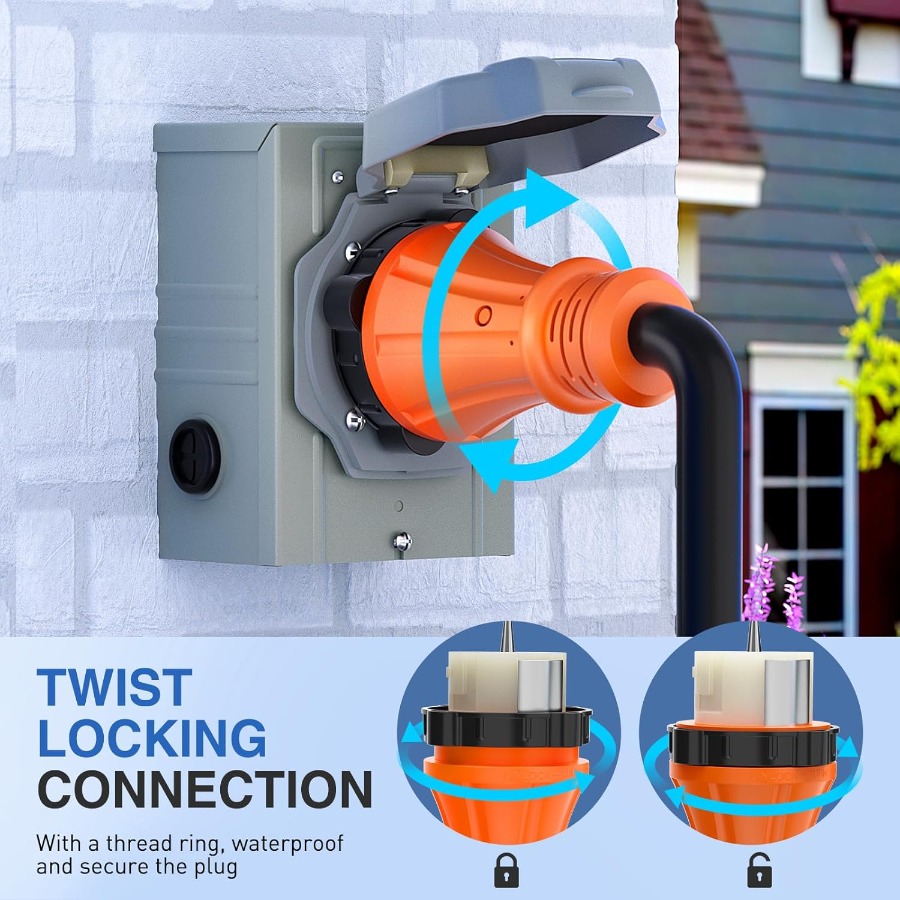 50A 50피트 헤비 듀티 발전기 연장 코드 (RV 야 - Outdoor Power Inlet Box 리뷰 및 가격