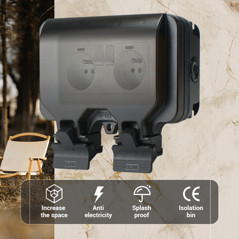 Avoir IP66 이중 전원 소켓 검정색 야외 방수  - Outdoor Power Inlet Box 리뷰 및 가격