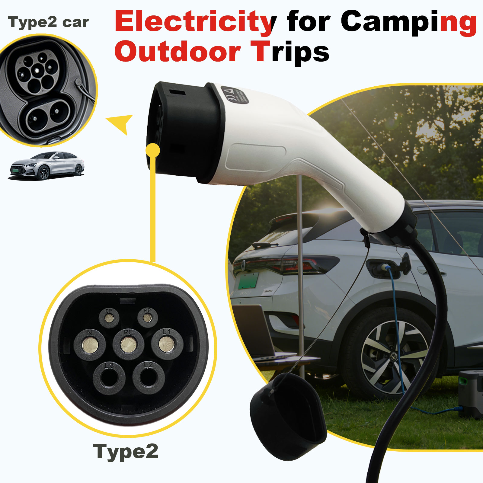 타입2 V2L 방전 어댑터 16A 브라질 소켓 EV - - Outdoor Power Station 리뷰 및 가격