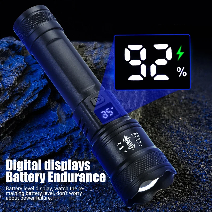 강력한 LED 손전등 배터리 디스플레이, USB 충전식 - Outdoor Usb Power Bank 리뷰 및 가격
