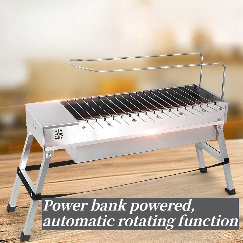 휴대용 자동 회전 바베큐 꼬치 그릴 USB 보조배터리  - Outdoor Power Grill 리뷰 및 가격
