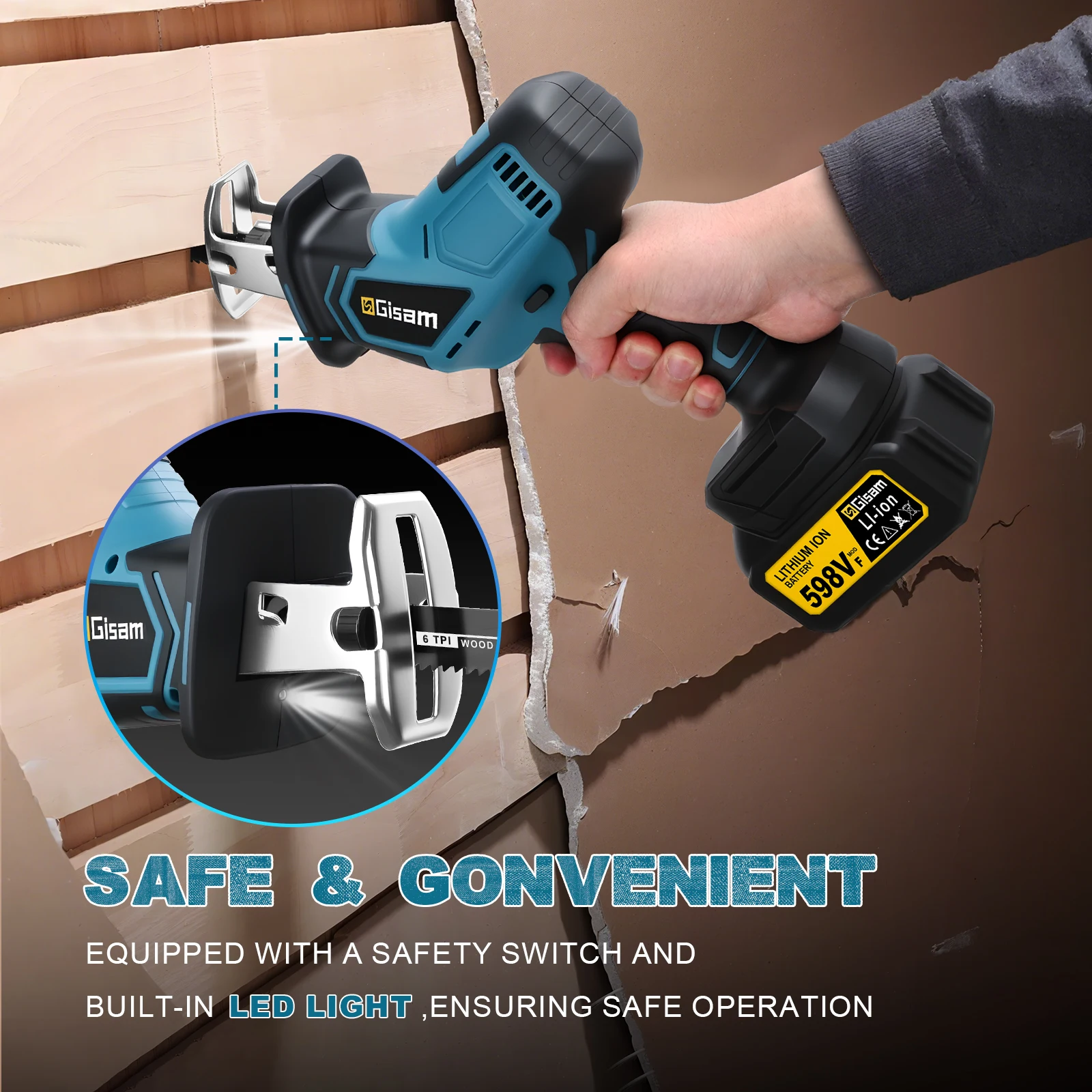 Gisam 3600w 브러시리스 왕복 톱 전기 전기 톱 - Pole Saw Cordless 리뷰 및 가격