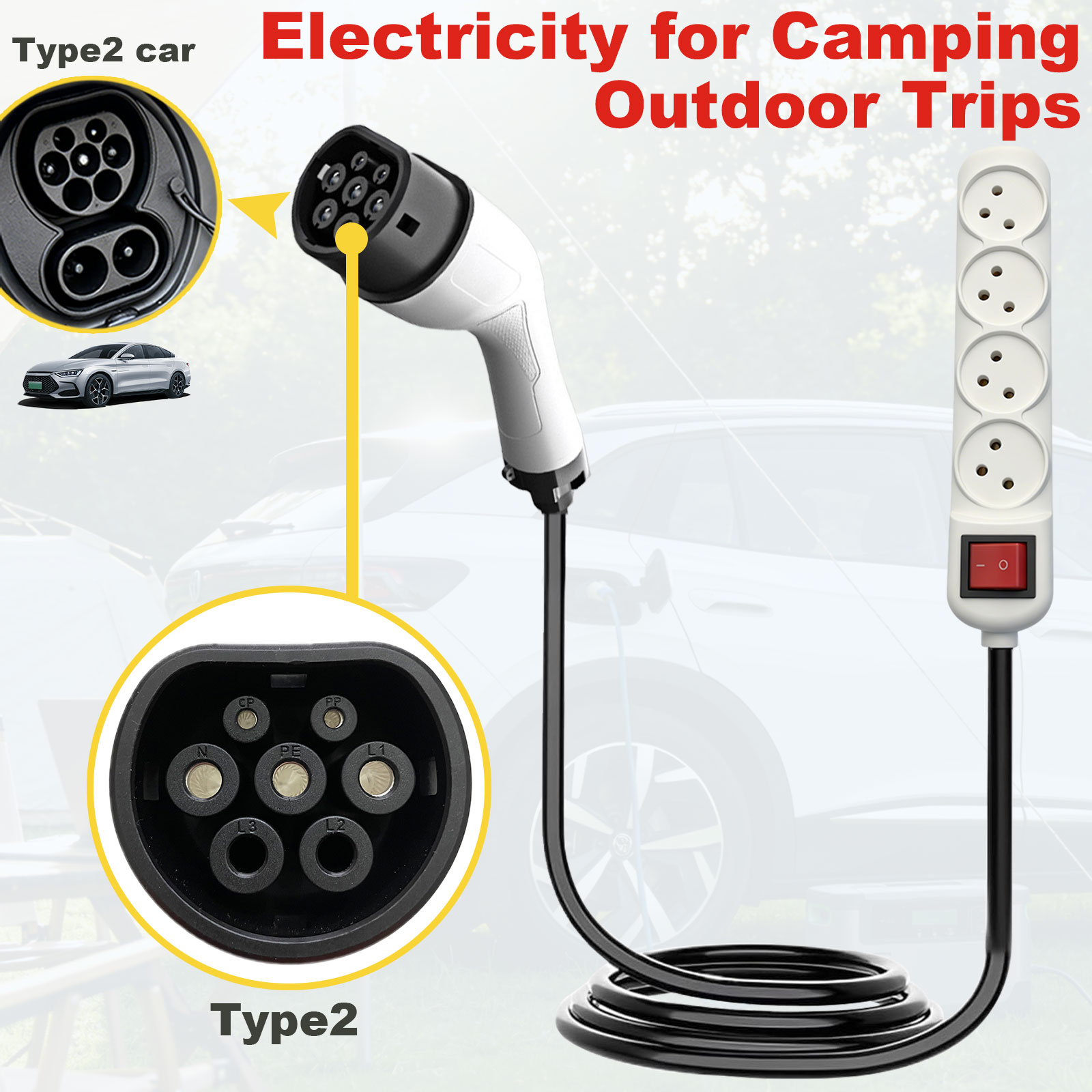 타입2 V2L 방전 어댑터 이스라엘 소켓 EV를 야외  - Outdoor Power Station 리뷰 및 가격