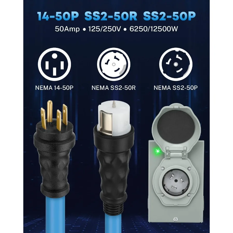 50암페어 발전기 코드 및 전원 입력 박스 키트 (50 - Outdoor Power Inlet Box 리뷰 및 가격