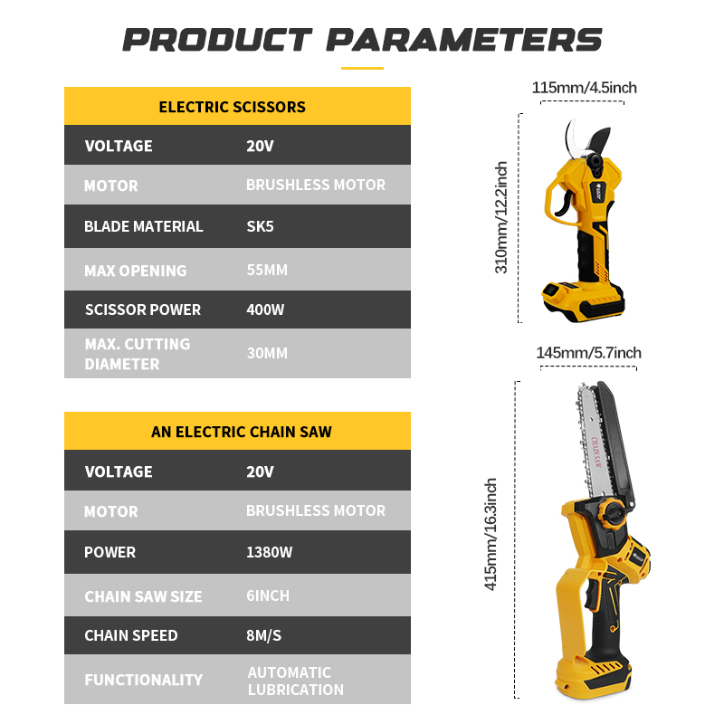 브러시리스 6인치 전기 체인톱 텔레스코픽 폴 전정기 높 - Pole Saw Cordless 리뷰 및 가격