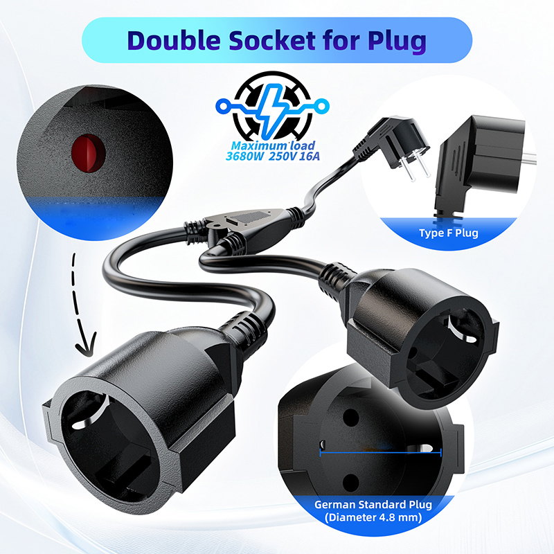 EU 전원 분배기 코드 1X2 유럽 EU 전원 분배기  - Outdoor Power Extension 리뷰 및 가격